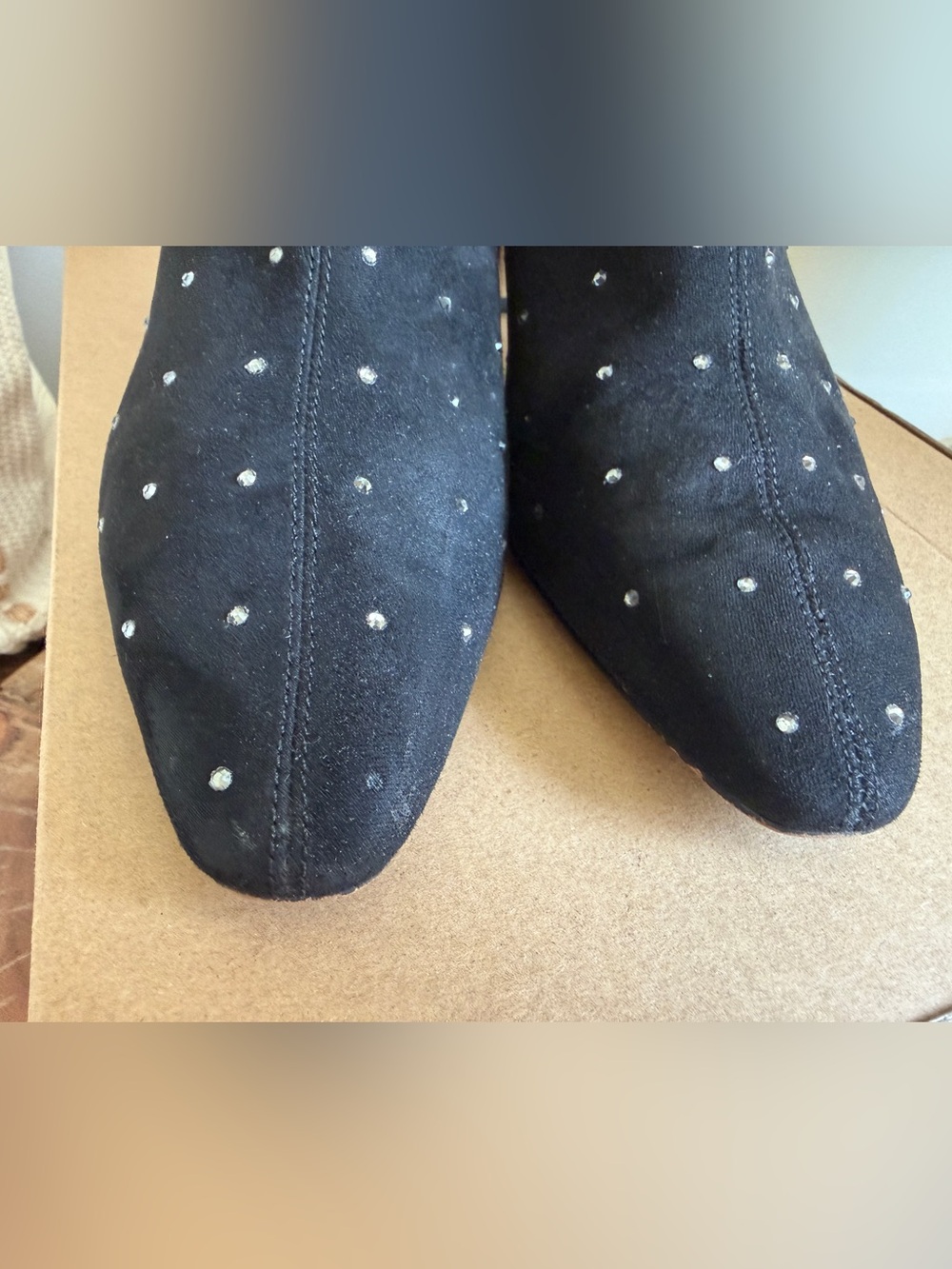J. Crew Black Studded Vegan Suede Ankle Booties - Picture 5 of 13